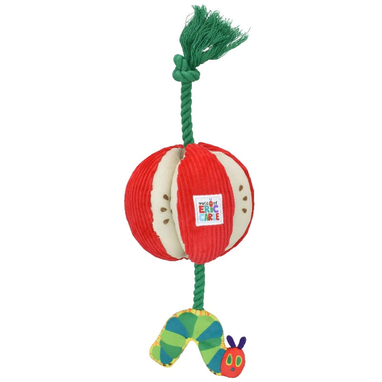 Multipet dog toys Very Hungry Caterpillar Juicy Red Apple Rope Tug Plush Squeak Dog Toy