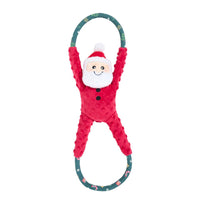 Christmas Holiday Season RopeTugz New Santa Plush Squeaky Tug Dog Toy
