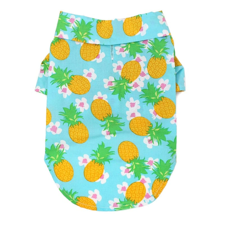 Doggie Design Collared Shirts 2XS Hawaiian Pineapple Luau Camp Dog Shirt