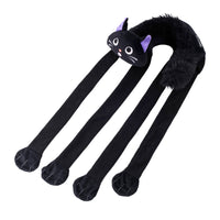 EcoZippy Halloween Crinkle Scaredy Black Cat Plush Squeaky Dog Toy