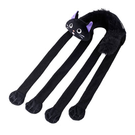 EcoZippy Halloween Crinkle Scaredy Black Cat Plush Squeaky Dog Toy