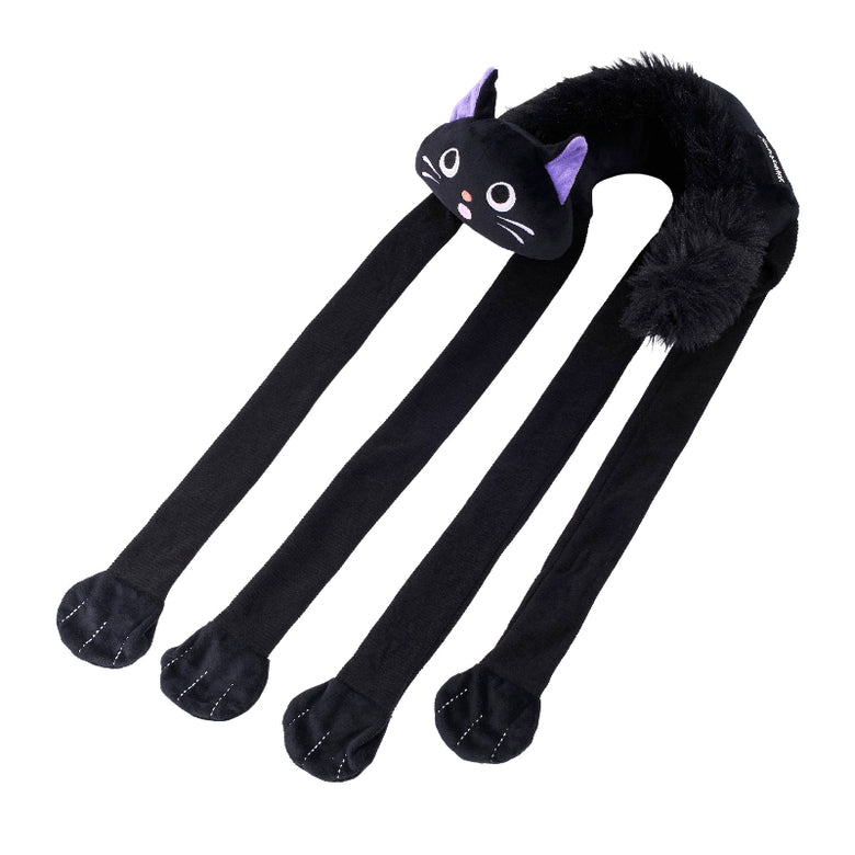 EcoZippy Halloween Crinkle Scaredy Black Cat Plush Squeaky Dog Toy