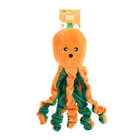 Halloween Pumpkin Octopus Fall Season Plush Squeaky Dog Toy