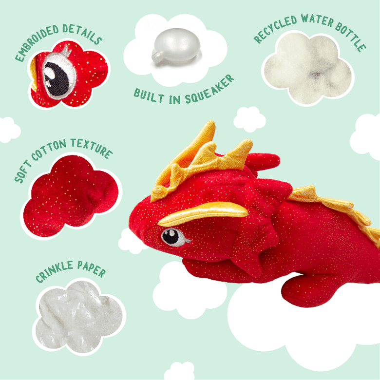 SnugArooz dog toys Fire the Dragon Plush Dog Toy - 12"