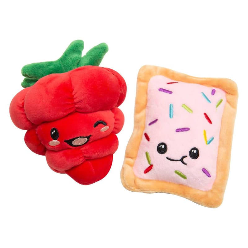 SnugArooz dog toys Poptart and Raspberry Plush Squeaky Dog Toy Set - 2pk