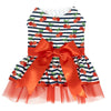 Doggie Design Dog Apparel XS Red Cherry Stripe Dog Harness Dress & Matching Leash