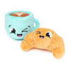 FuzzYard dog toys Croissant & Cappuccino Squeaky Plush Dog Toy Set - 2pk