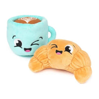 FuzzYard dog toys Croissant & Cappuccino Squeaky Plush Dog Toy Set - 2pk