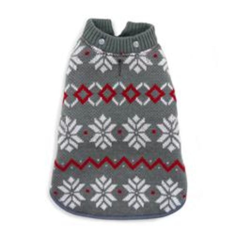 Dogo Pet Fashions Jackets L Winter Snowflake Reversible Trench Sweater Dog Coat - Only Available in Size Lg
