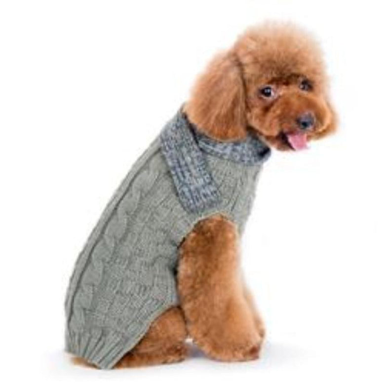 Dogo Pet Sweaters Urban Cable Scarf Dog Sweater - Red or Gray