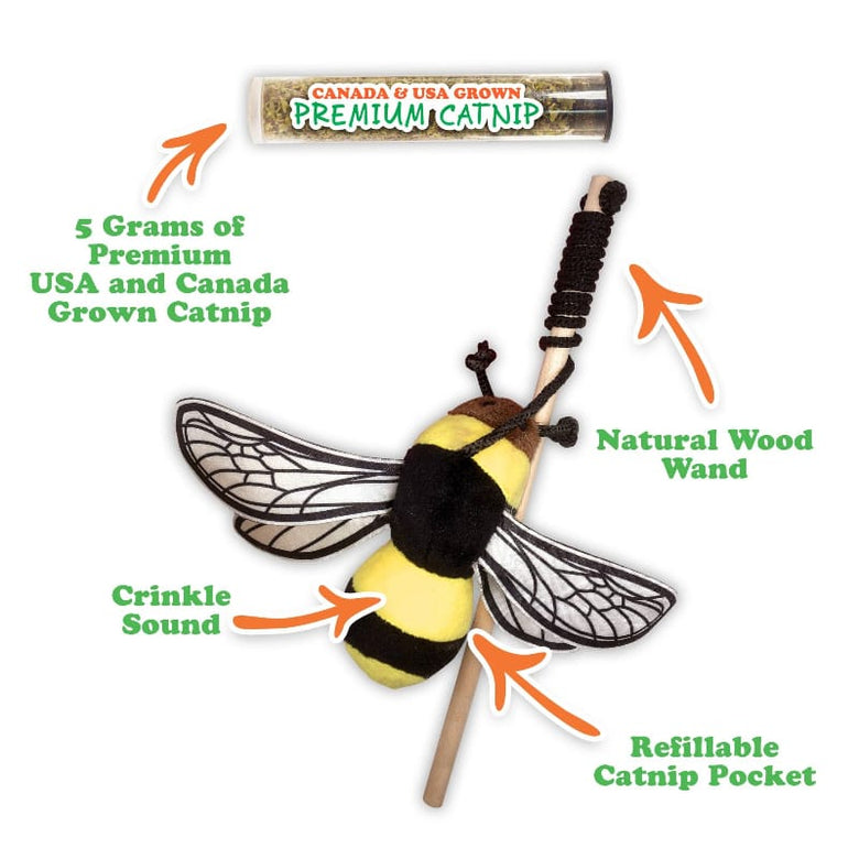 Meowijuana Cat Toys Meowijuana Get Buzzed Bee with Wand Cat Toy
