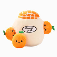 Hugsmart Products Inc dog toys Food Party Orange Jam Interactive Plush Dog Toy Set - 4 Pc