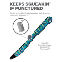 Outward Hound dog toys Invincibles Snake Durable Plush Blue Dog Toy - XL