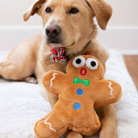 Christmas Holiday Ginger Snapped Plush Squeak Dog Toy - Lg