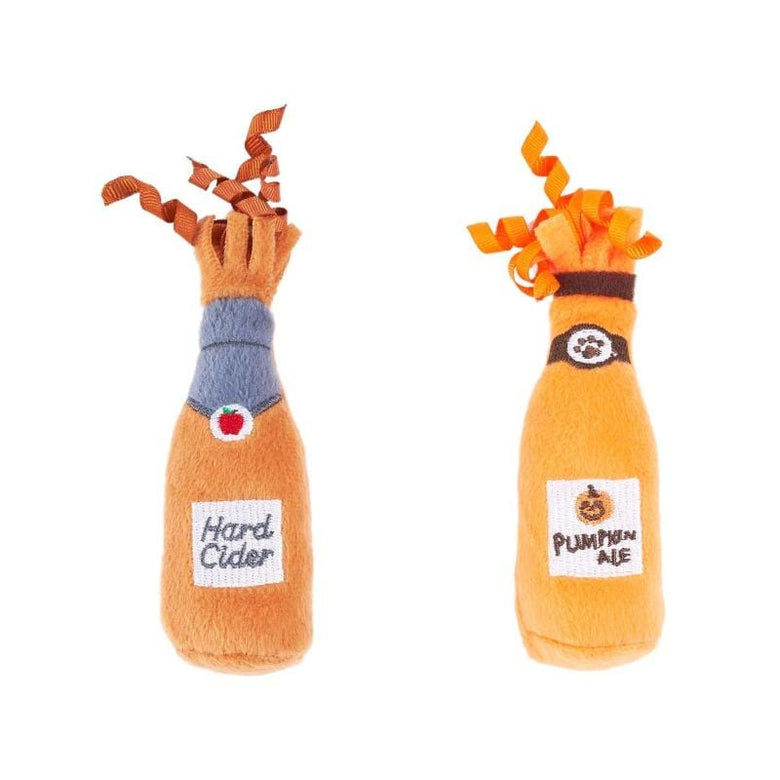 ZippyClaws Cat Toys Fall Season Halloween Crusherz Cider & Ale Cat Toy 2pk