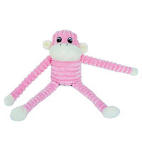 ZippyPaws dog toys Spencer the Crinkle Monkey Plush Pink Dog Toy - Sm