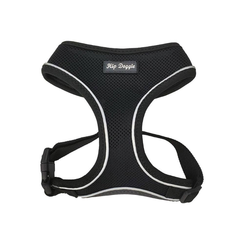 Barker's Bowtique Barker's Bowtique - Hip Doggie-Old Header Cards- Ultra Comfort Harness-Black: XS