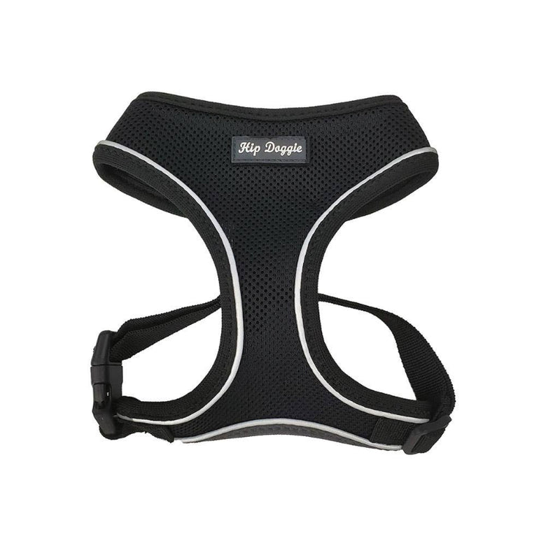 Barker's Bowtique Barker's Bowtique - Hip Doggie-Old Header Cards- Ultra Comfort Harness-Black: XS
