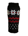 Black Fair Isle Snowflake Winter Holiday Warm Dog Sweater