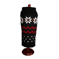 Black Fair Isle Snowflake Winter Holiday Warm Dog Sweater