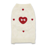 DogoPet.com Sweater Bone Heart Sweater