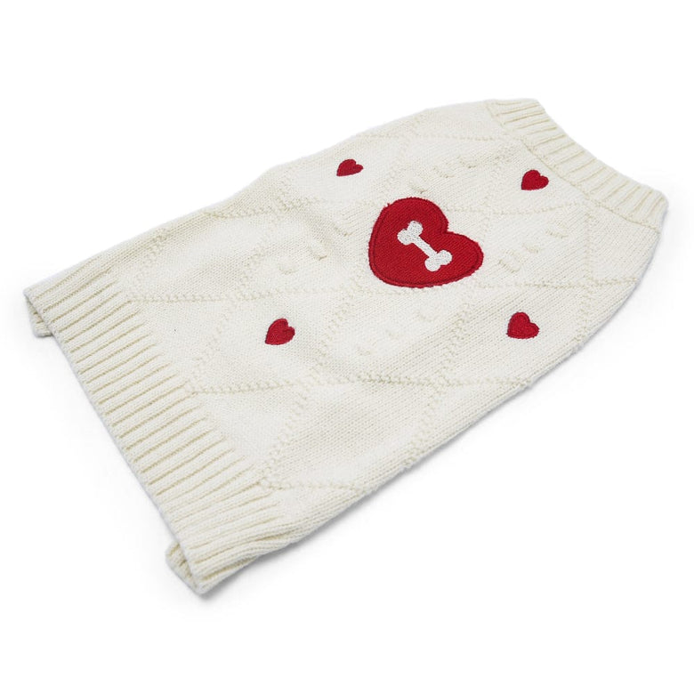 DogoPet.com Sweater Bone Heart Sweater