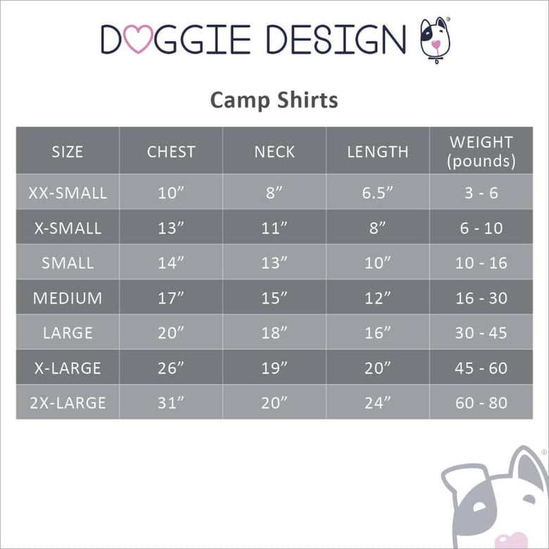 Doggie Design, Inc. Collared Shirts Hawaiian Sunset Hibiscus Camp Dog Shirt