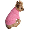 Winter Combed 100% Cotton Cable Knit Candy Pink Warm Dog Sweater