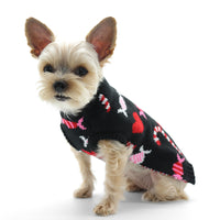 Christmas Holiday Candy Theme Warm Black Dog Sweater