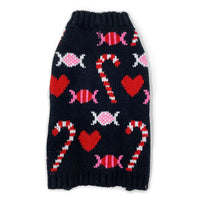 Christmas Holiday Candy Theme Warm Black Dog Sweater