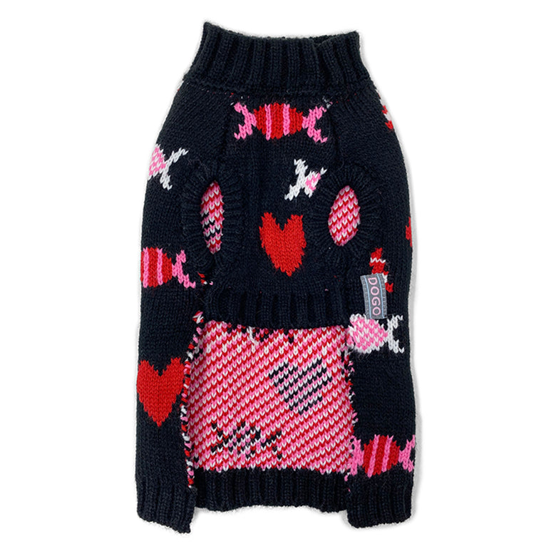 Christmas Holiday Candy Theme Warm Black Dog Sweater