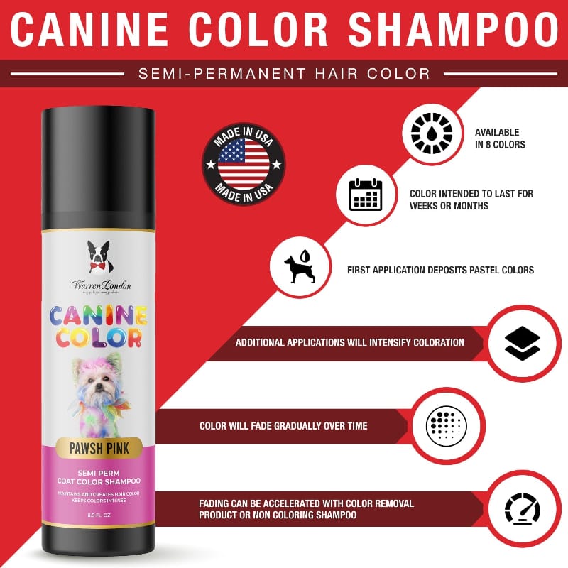 Warren London Spa Product Canine Color Semi Perm Coat Color Shampoo for Dogs