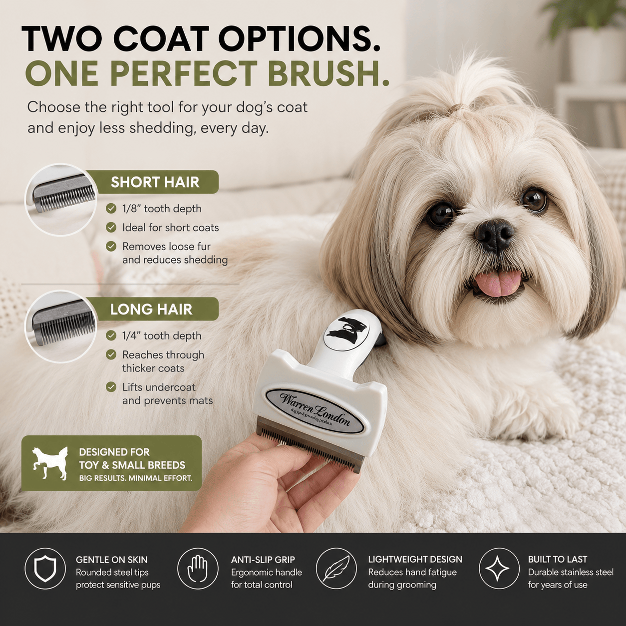 Warren London Leashes, Collars & Accessories Warren London Long Hair Deshedding Brush