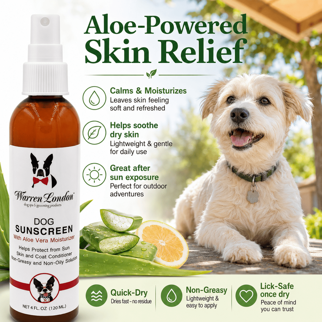 Warren London Spa Product Dog Sunscreen With Aloe Vera Moisturizer