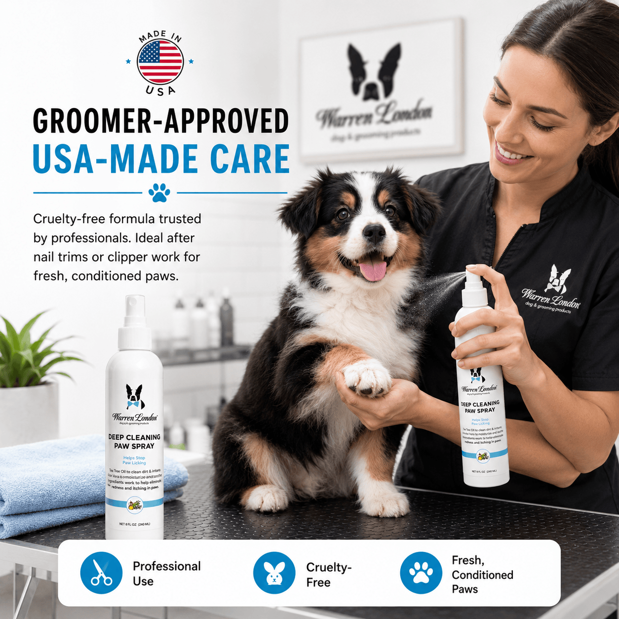 Warren London Spa Product Deep Cleaning Paw Spray for Dogs