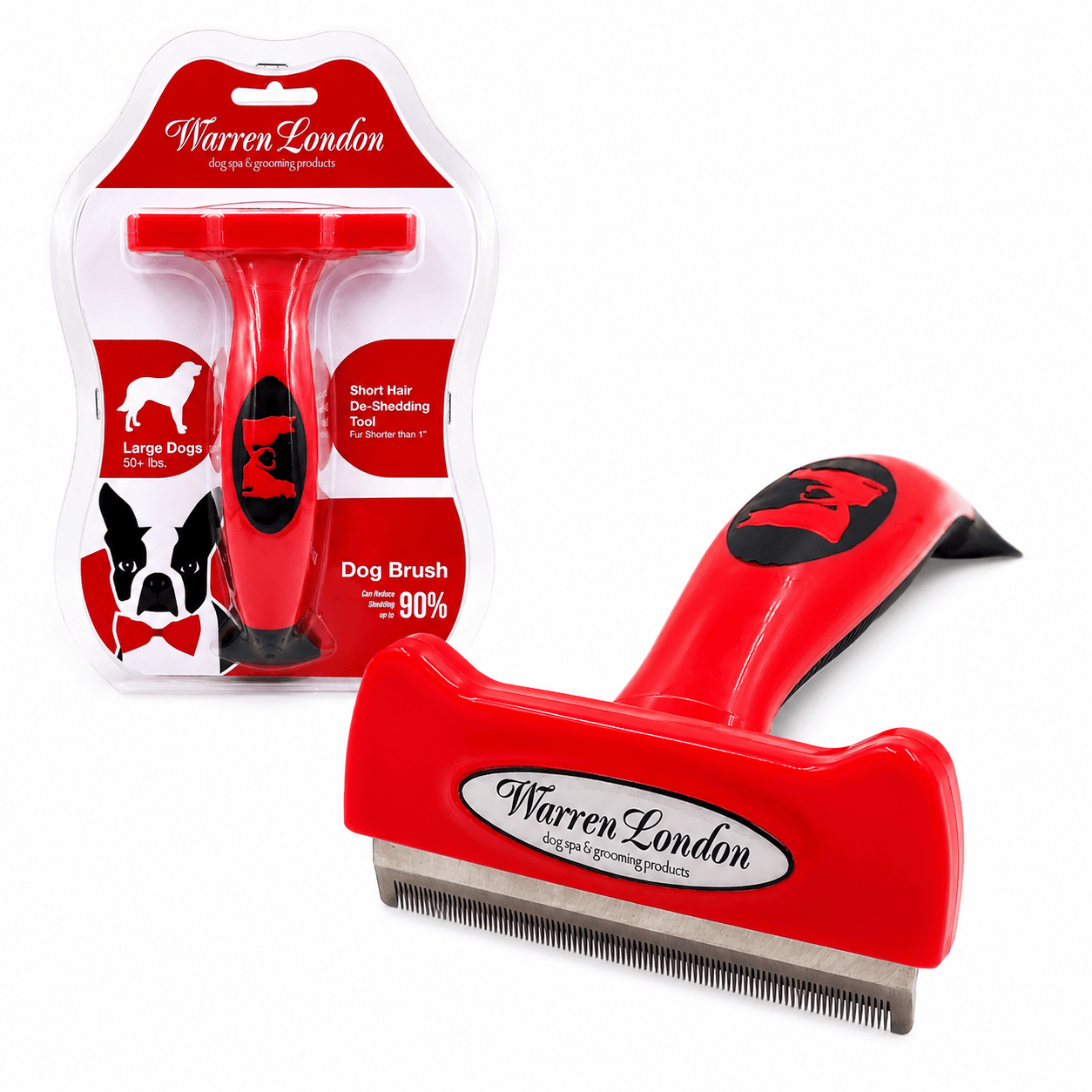 Warren London Leashes, Collars & Accessories Large 4" Brush (40+ lbs) Warren London Short Hair Deshedding Brush