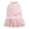 Parisian Pet Dog Apparel LG Pink Faux Fur with Flower Dog Dress - Only Available in Sizes LG and XL