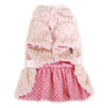 Parisian Pet Dog Apparel Pink Faux Fur with Flower Dog Dress - Only Available in Sizes LG and XL