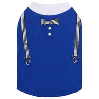 Parisian Pet Dog Apparel XS / Blue Suspenders Dog Shirt - Blue or Red