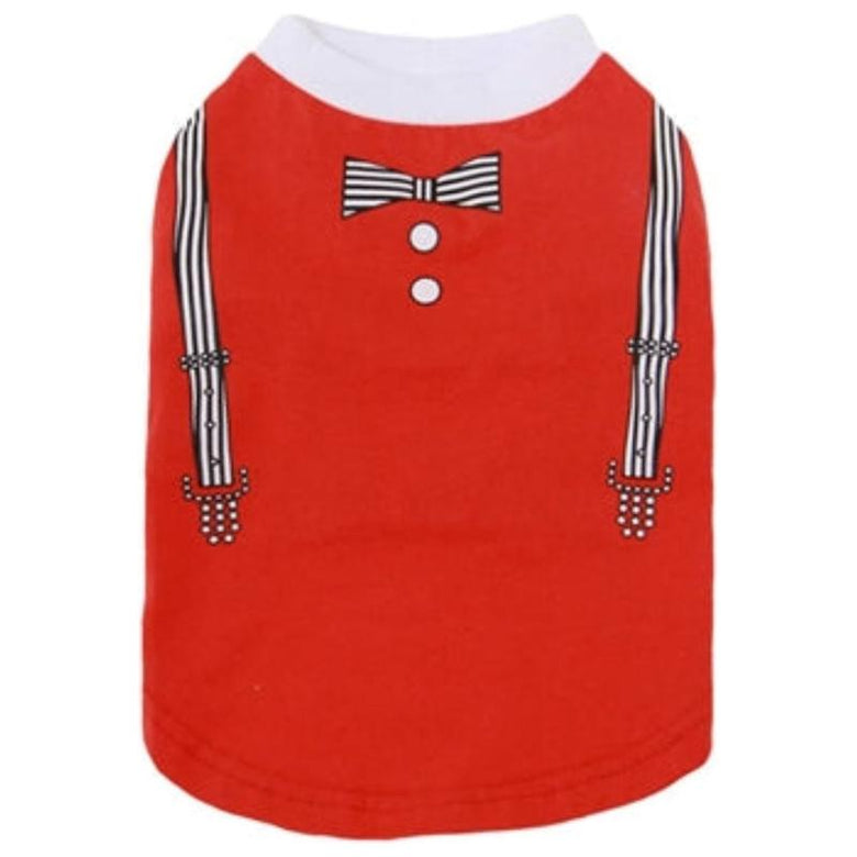 Parisian Pet Dog Apparel XS / Red Suspenders Dog Shirt - Blue or Red