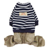 Parisian Pet® Dog Apparel Blue / SM Corduroy Striped Pet Jumper Suit
