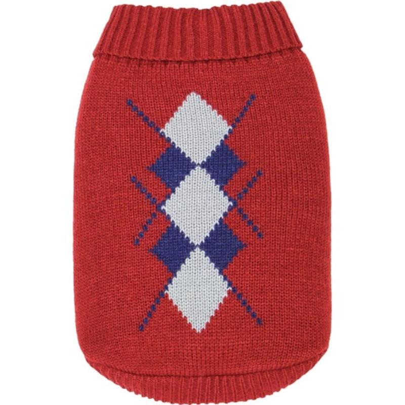 Parisian Pet® Dog Apparel Red / SM Argyle Dog Sweater - Red or Blue