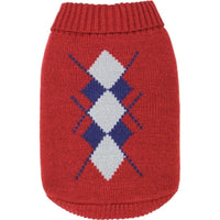 Parisian Pet® Dog Apparel Red / SM Argyle Dog Sweater - Red or Blue