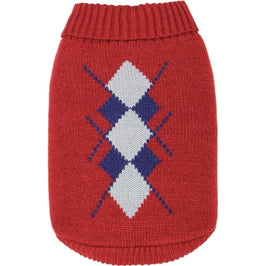 Parisian Pet® Dog Apparel Red / SM Argyle Dog Sweater - Red or Blue