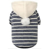 Parisian Pet Dog Apparel MD Striped Pom Pom Dog Hoodie