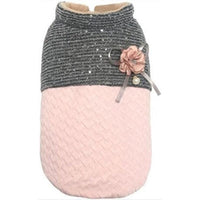Parisian Pet® Jackets LG Scalloped Pink with Flower Adornment Dog Jacket