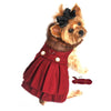 Doggie Design, Inc. Jackets-Coats Wool Blend Burgundy Faux Fur Collar Classic Dog Harness Coat with matching Leash