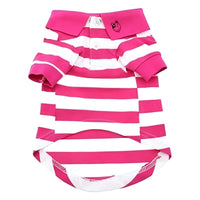 Doggie Design, Inc Collared Shirts Pink / XS Colored Striped 100% Cotton Dog Polo Shirts - 3 Colors
