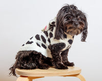 Chenille Cow Hoodie Soft Dog Sweater