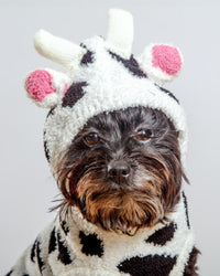 Chenille Cow Hoodie Soft Dog Sweater